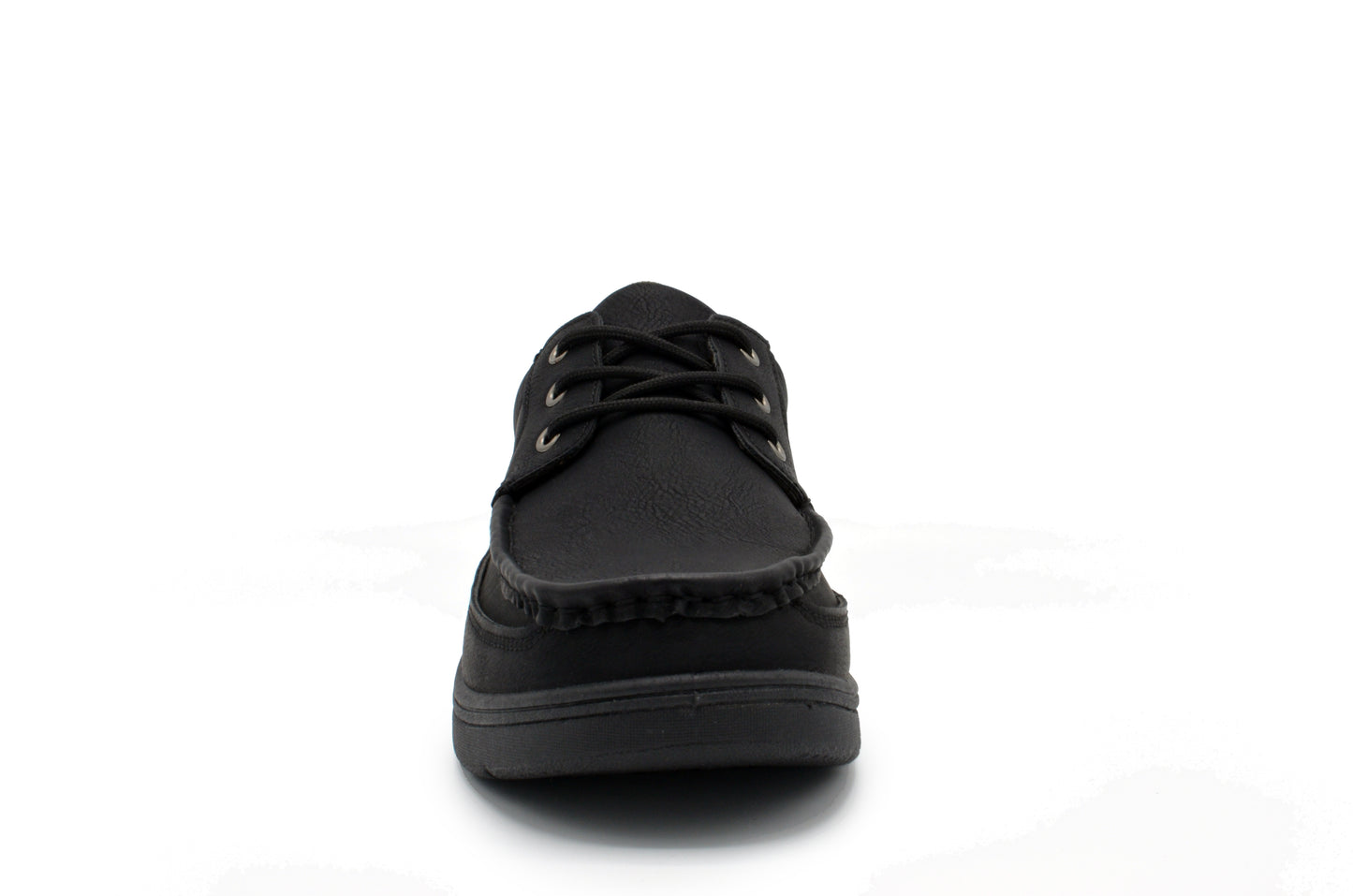Lace-Up Moc Toe Newport Shoes - Black-Black