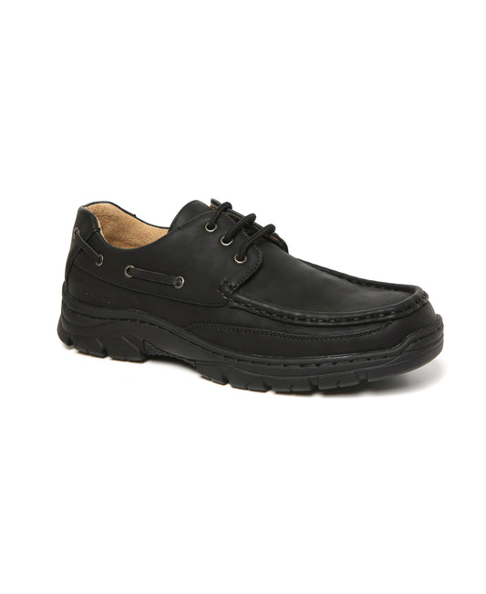Lace-Up Comfort Shoes - Black
