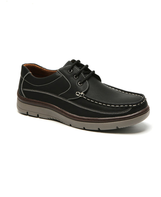 Lace-Up Comfort Shoes - Black