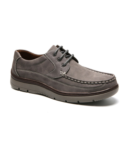 Lace-Up Comfort Shoes - Grey