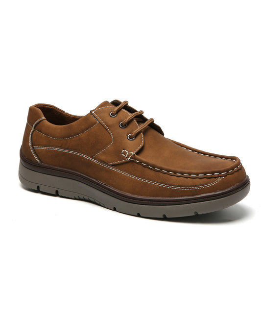 Lace-Up Comfort Shoes - Tan