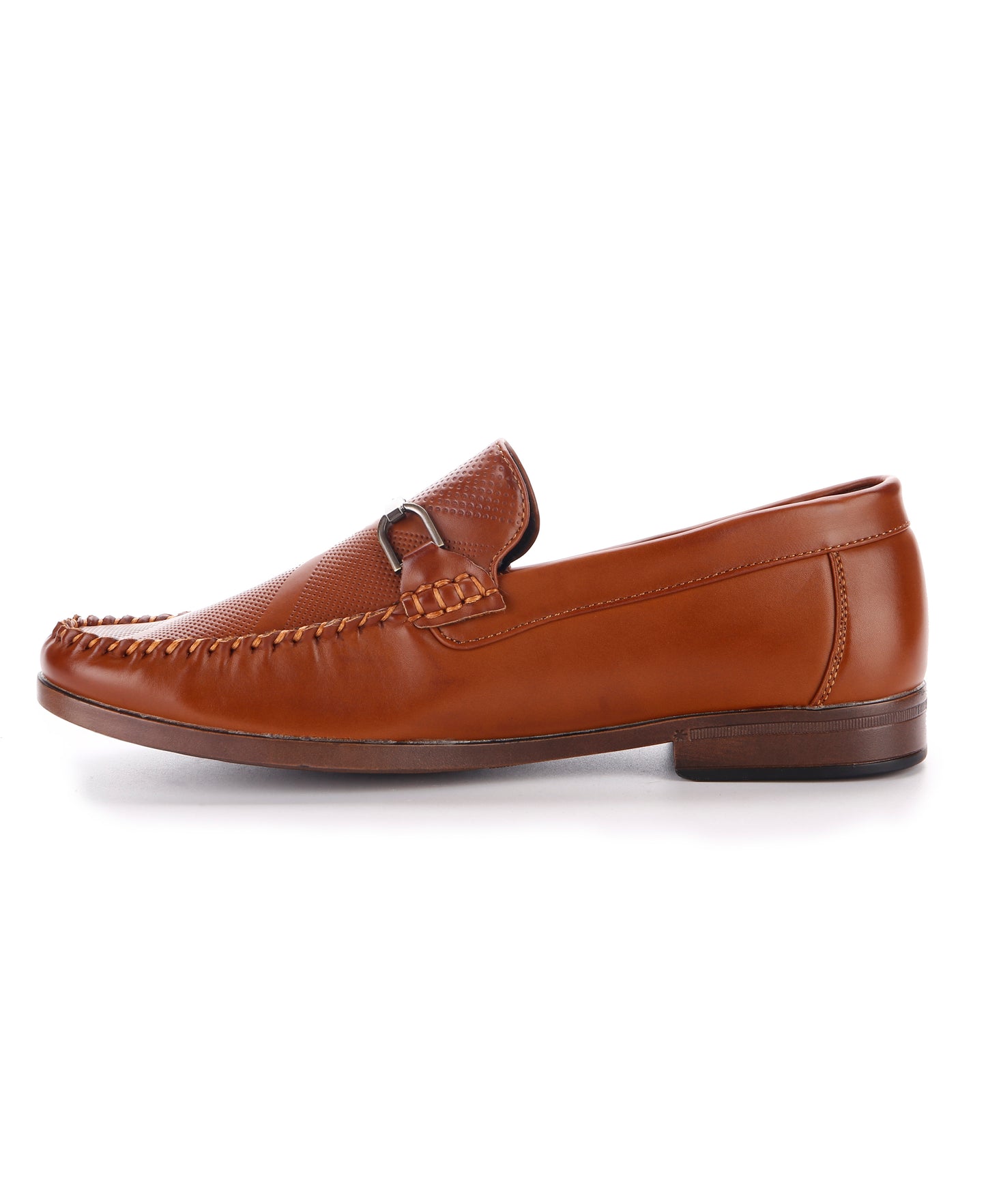 Faux Leather Moc Loafers - Tan