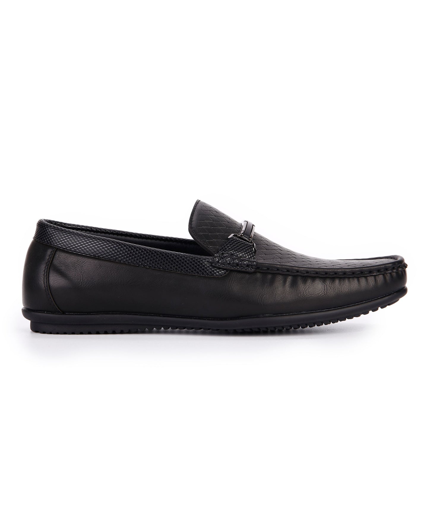 Embossed Step Moccasins - Black