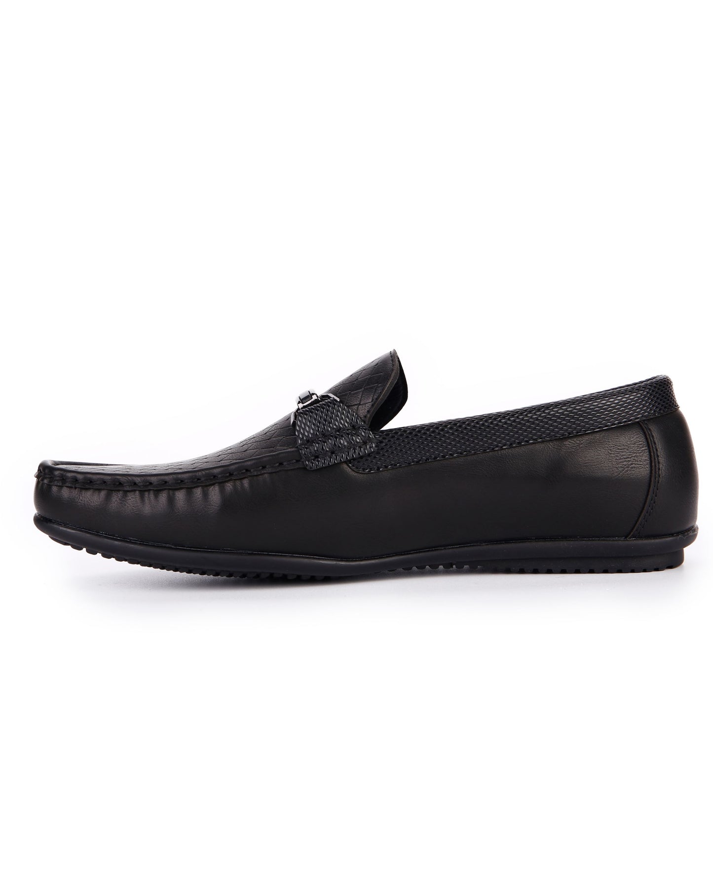 Embossed Step Moccasins - Black