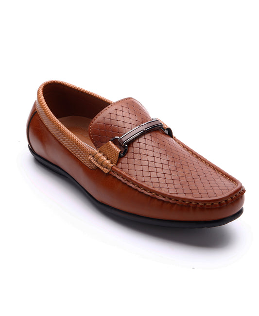 Embossed Step Moccasins - Tan