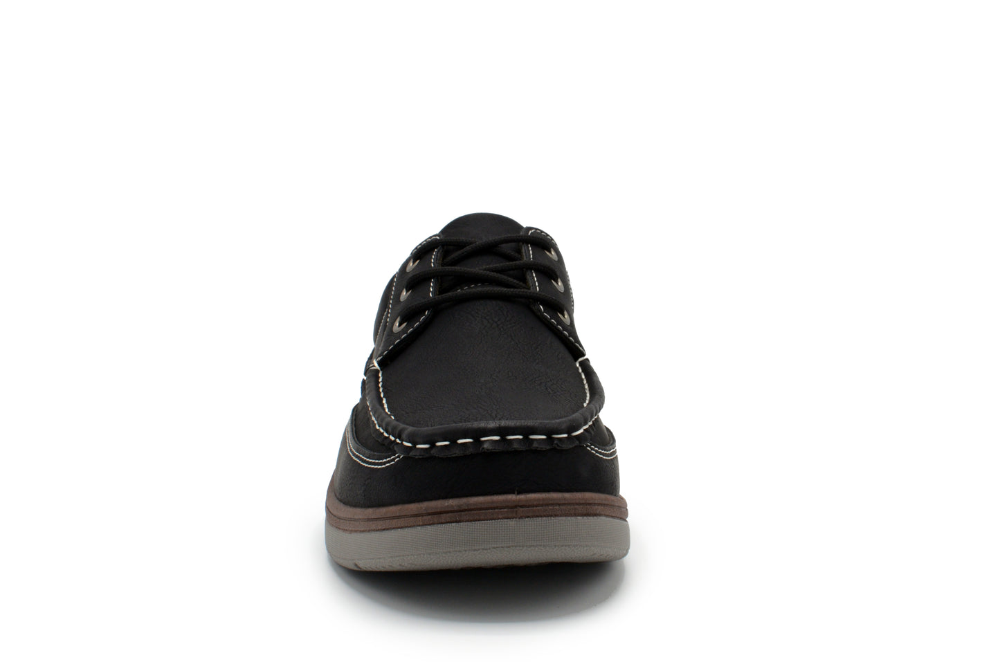 Lace-Up Moc Toe Newport Shoes - Black