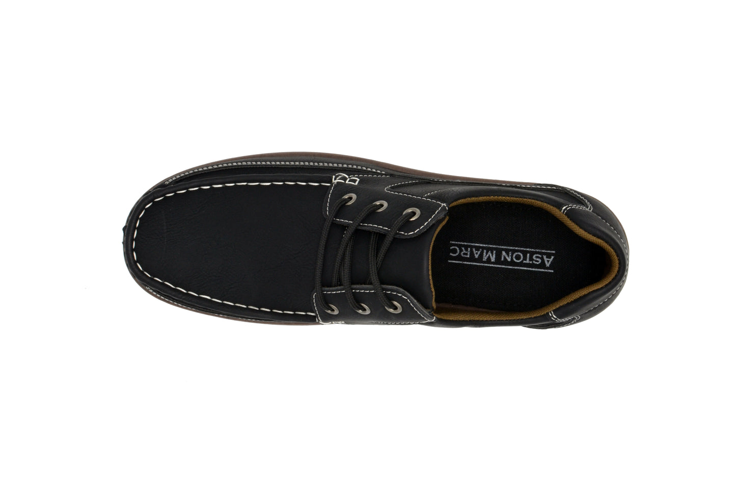 Lace-Up Moc Toe Newport Shoes - Black