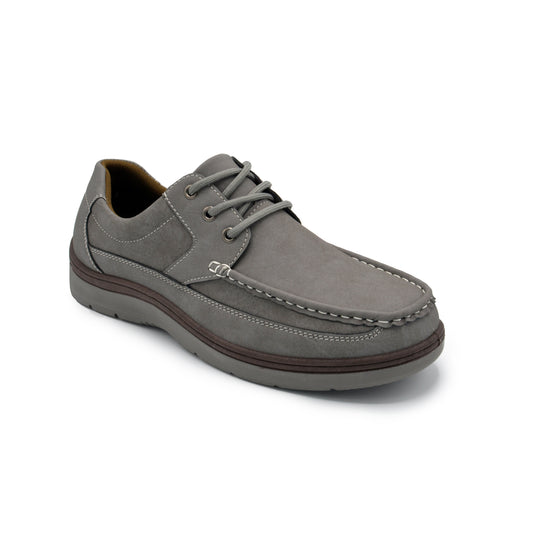 Lace-Up Moc Toe Newport Shoes - Grey