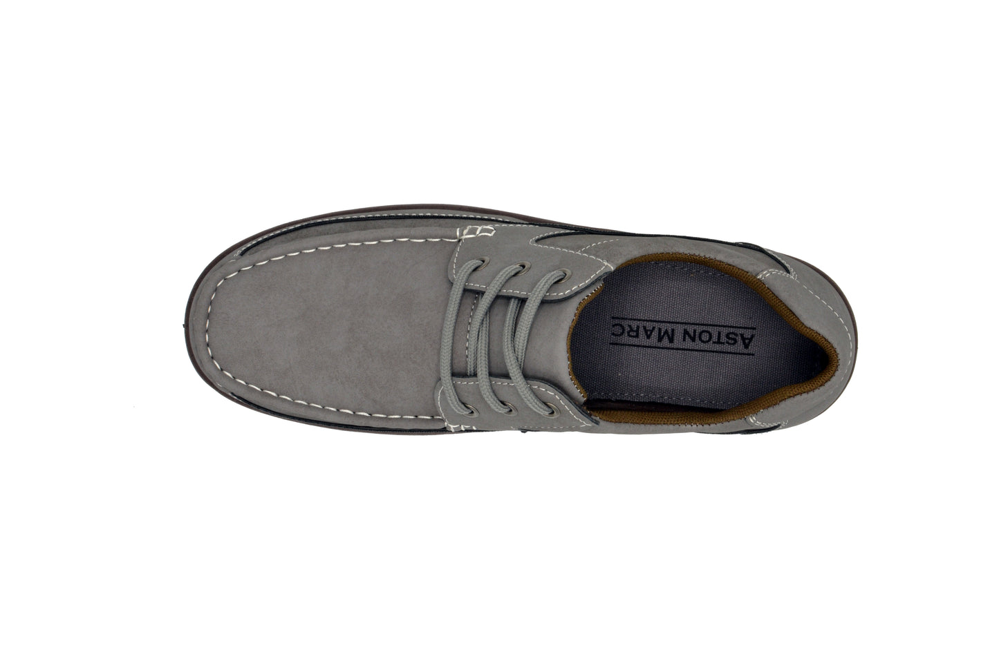 Lace-Up Moc Toe Newport Shoes - Grey