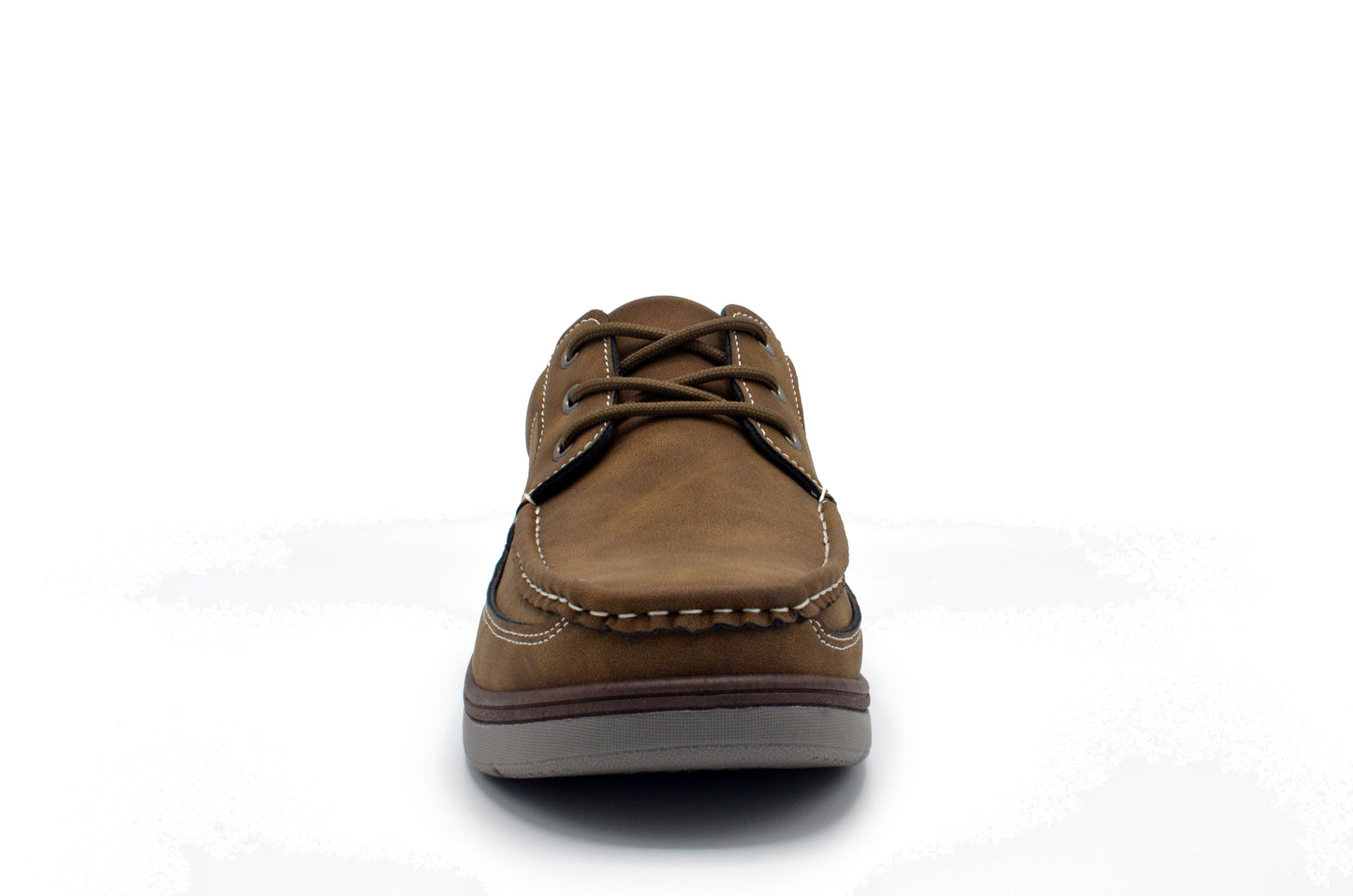Lace-Up Moc Toe Newport Shoes - Tan