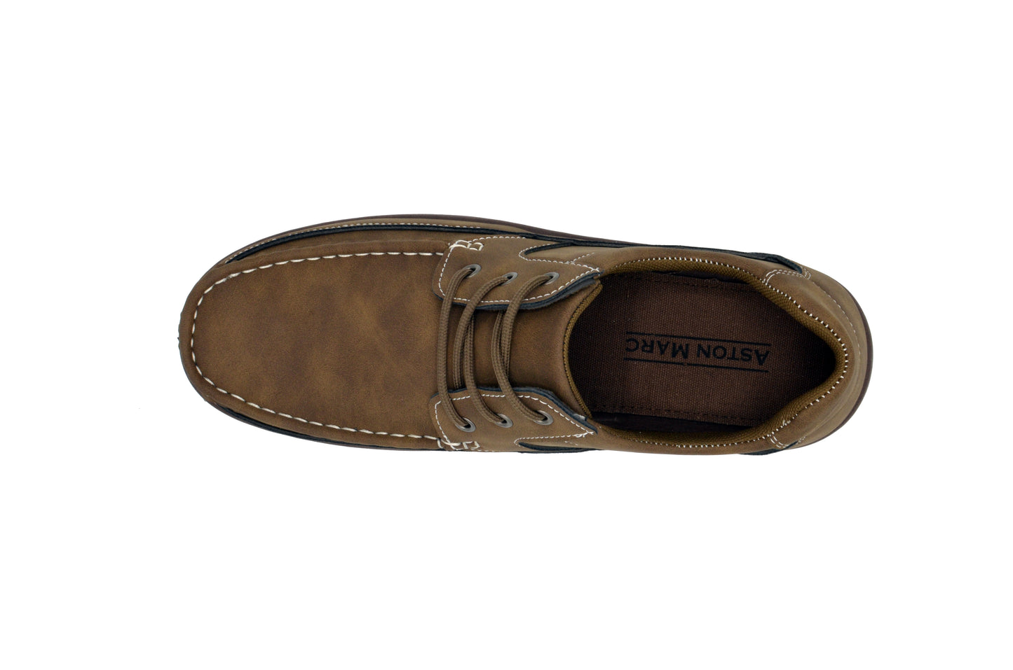 Lace-Up Moc Toe Newport Shoes - Tan