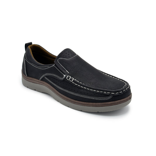 Slip On Moc Toe Newport Shoes - Black