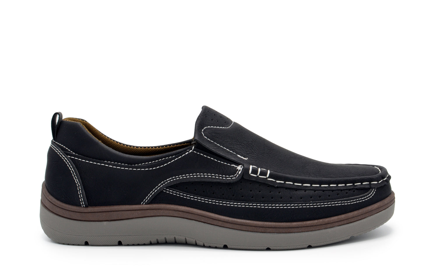 Slip On Moc Toe Newport Shoes - Black