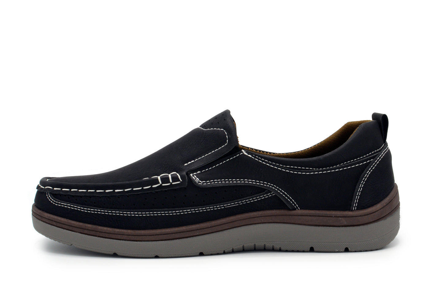 Slip On Moc Toe Newport Shoes - Black