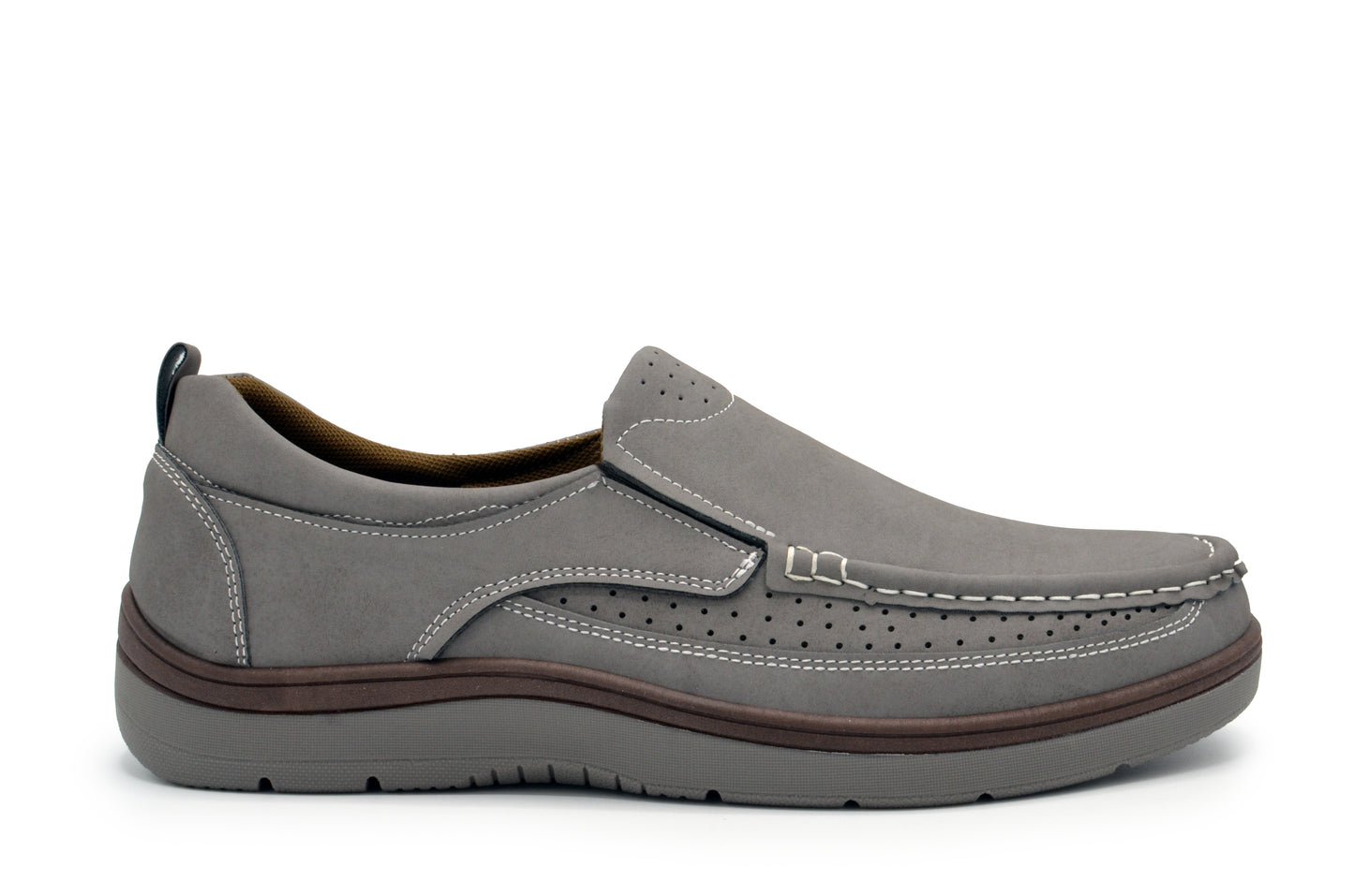 Slip On Moc Toe Newport Shoes - Grey