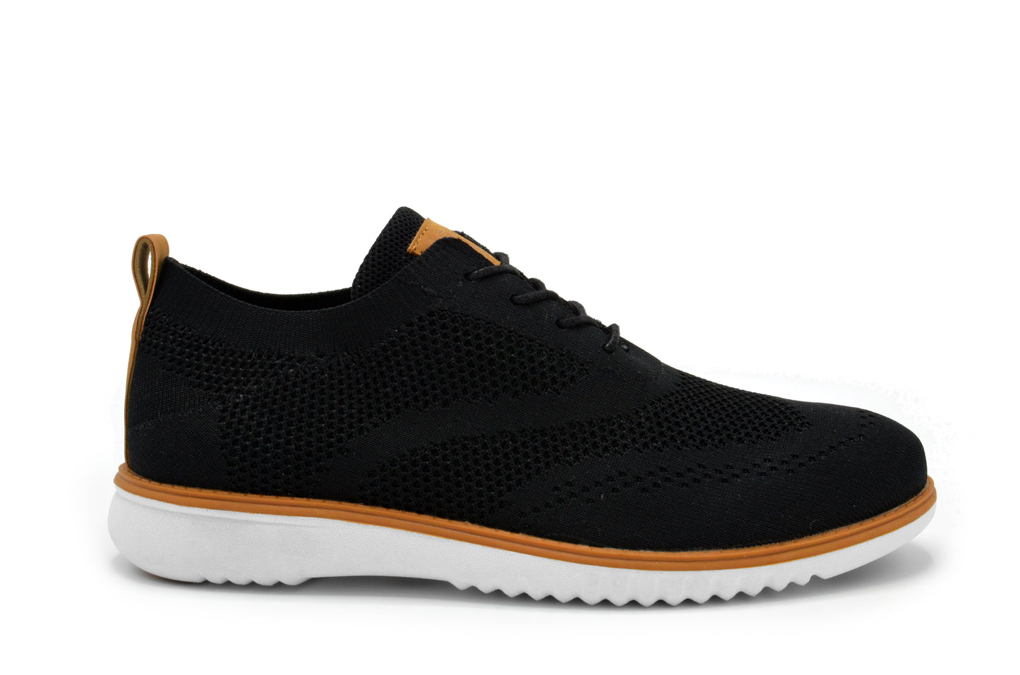 Knit Clapton Wingtip Oxford Shoes - Black