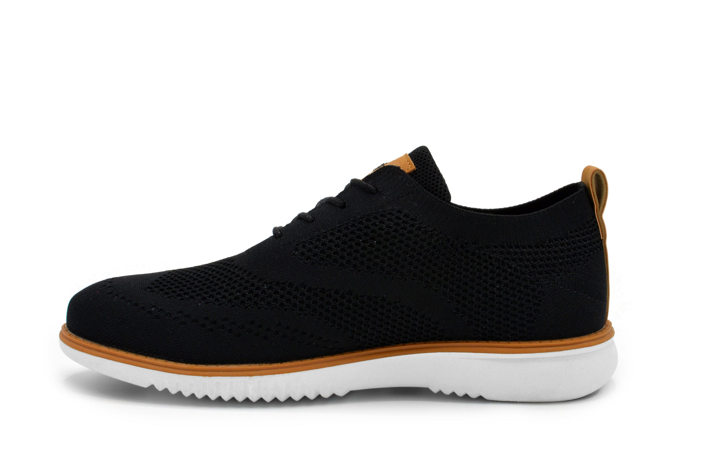 Knit Clapton Wingtip Oxford Shoes - Black
