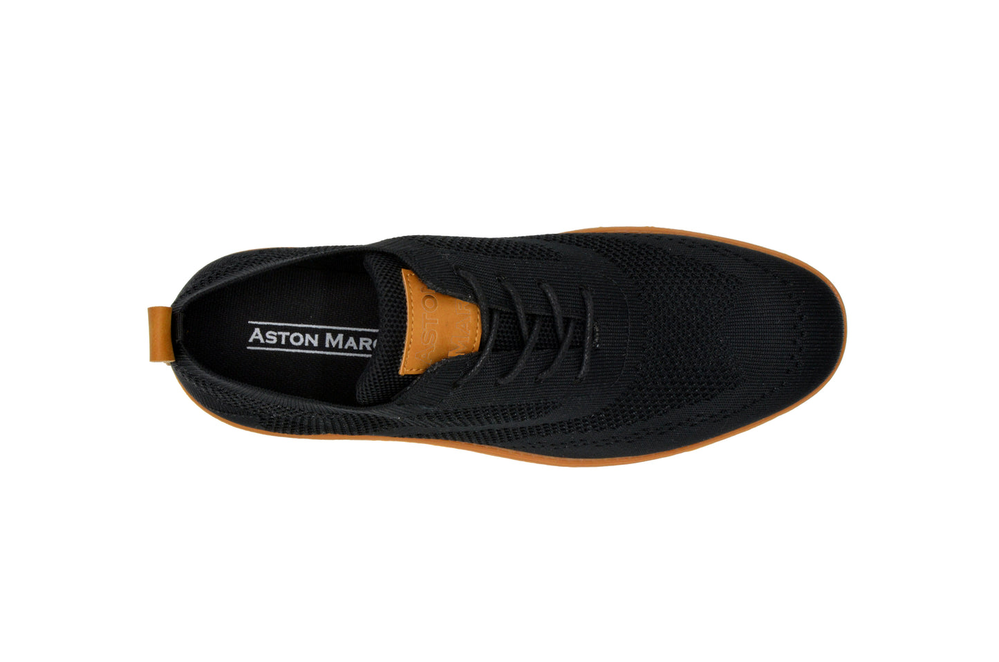 Knit Clapton Wingtip Oxford Shoes - Black