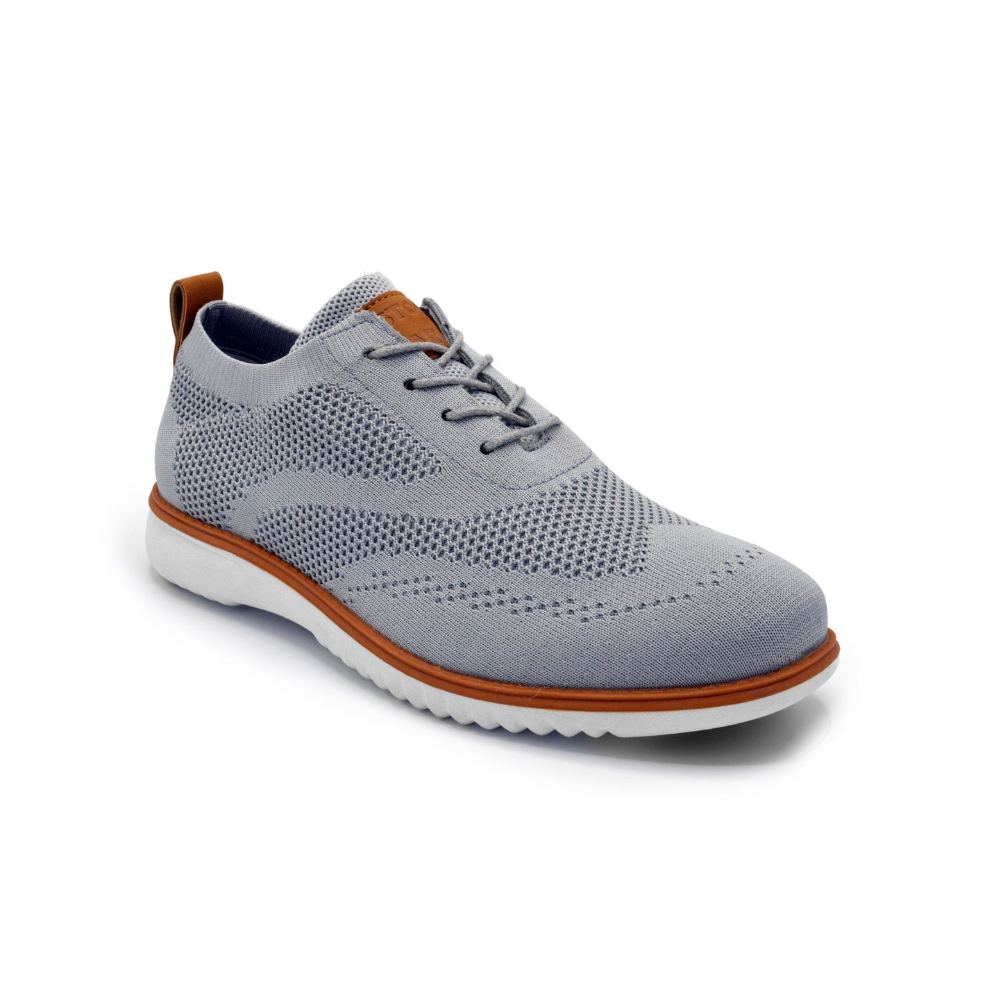 Knit Clapton Wingtip Oxford Shoes - Grey