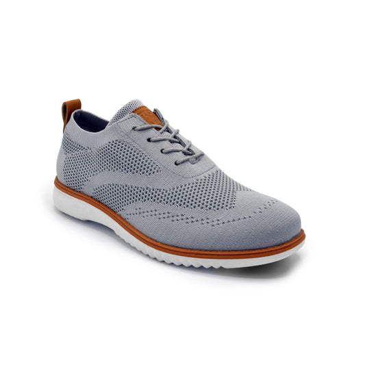 Knit Clapton Wingtip Oxford Shoes - Grey