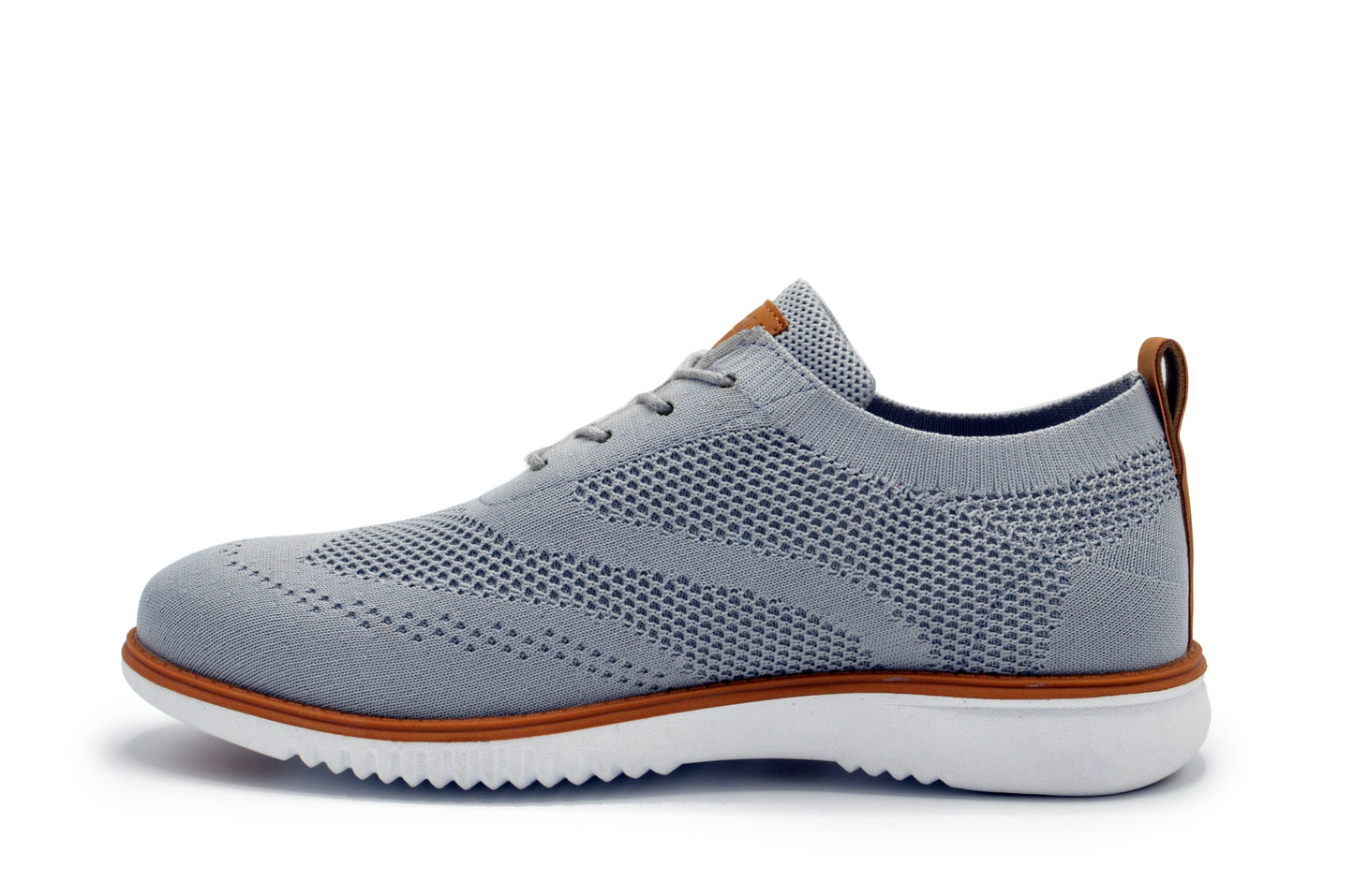 Knit Clapton Wingtip Oxford Shoes - Grey