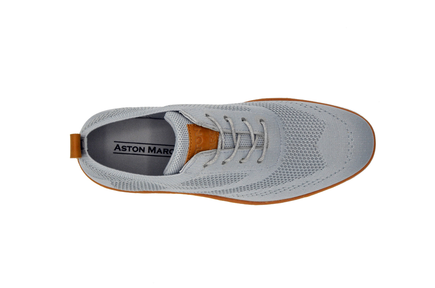 Knit Clapton Wingtip Oxford Shoes - Grey