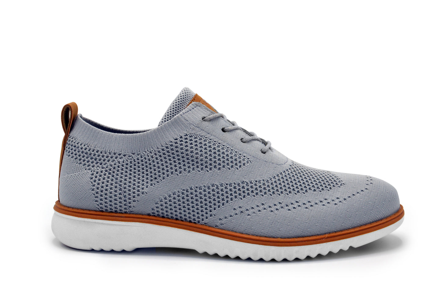 Knit Clapton Wingtip Oxford Shoes - Grey