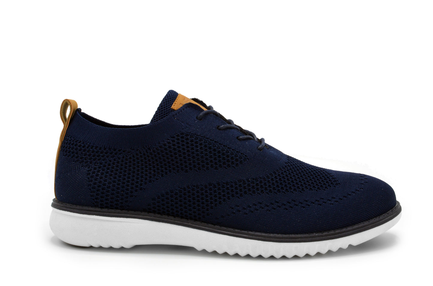 Knit Clapton Wingtip Oxford Shoes - Navy