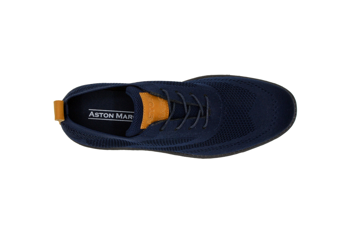 Knit Clapton Wingtip Oxford Shoes - Navy
