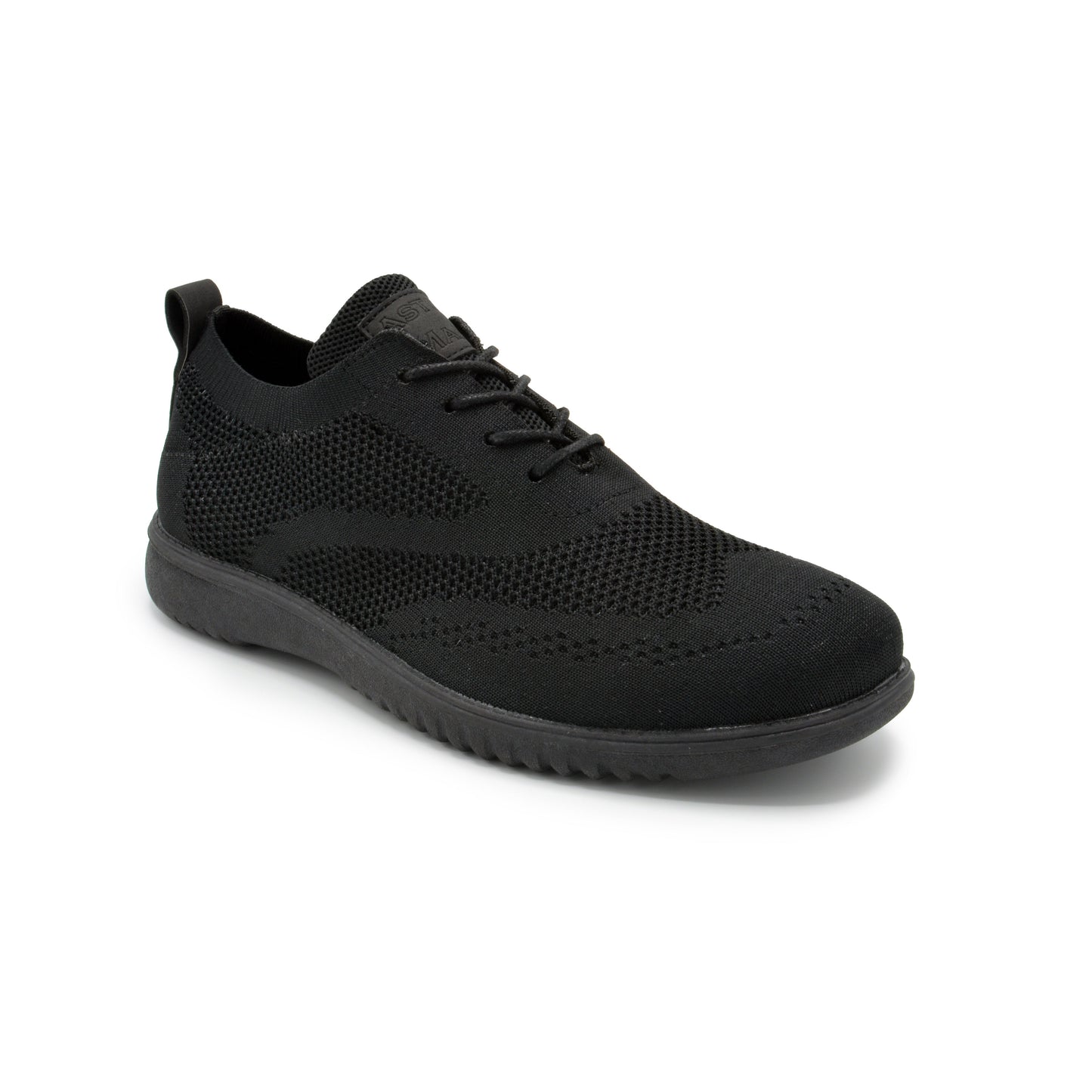 Knit Clapton Wingtip Oxford Shoes - Black-Black