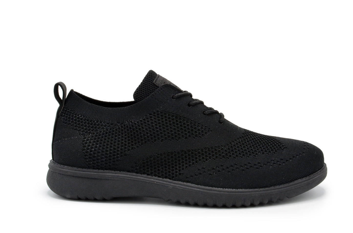 Knit Clapton Wingtip Oxford Shoes - Black-Black