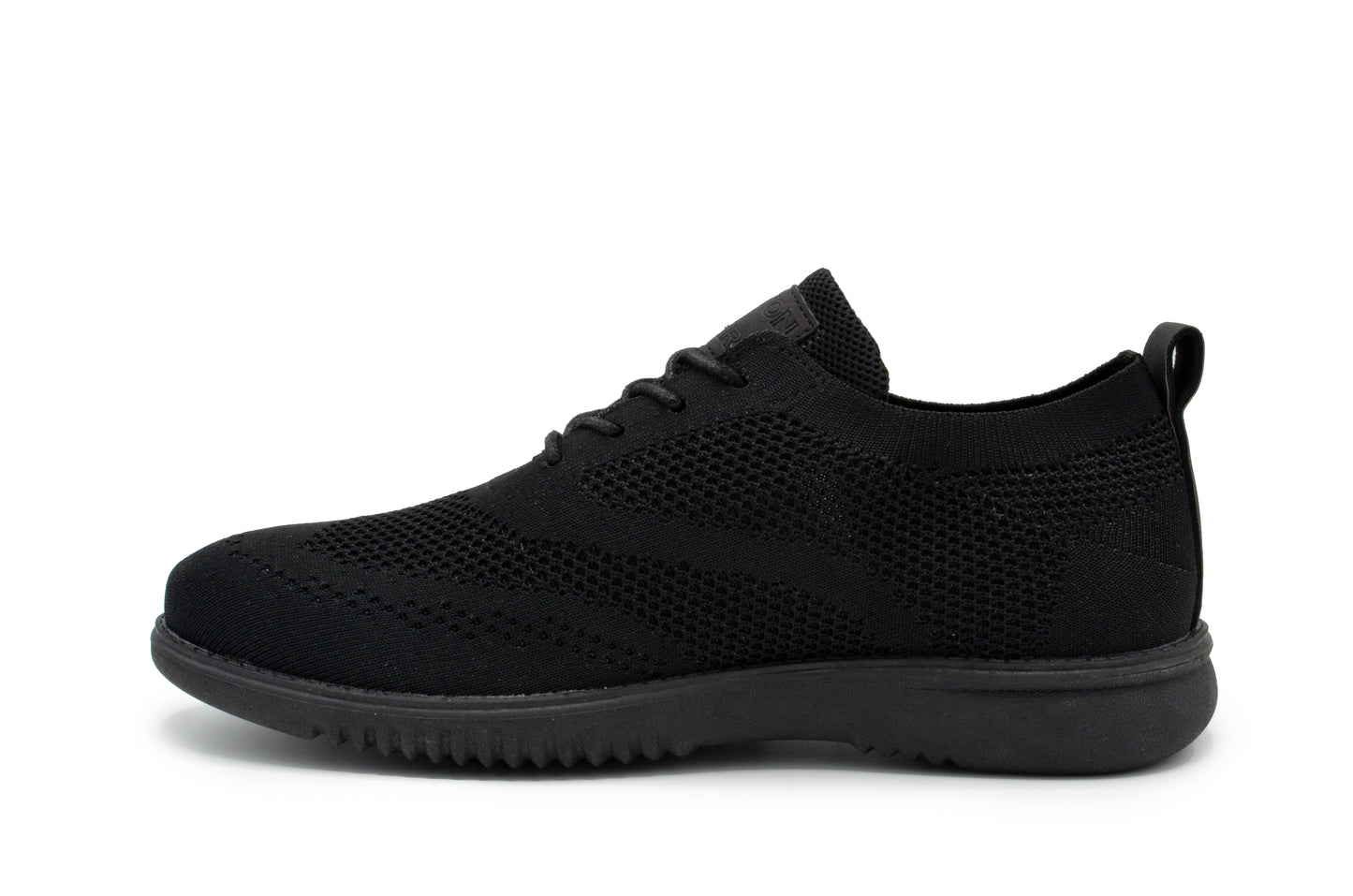 Knit Clapton Wingtip Oxford Shoes - Black-Black