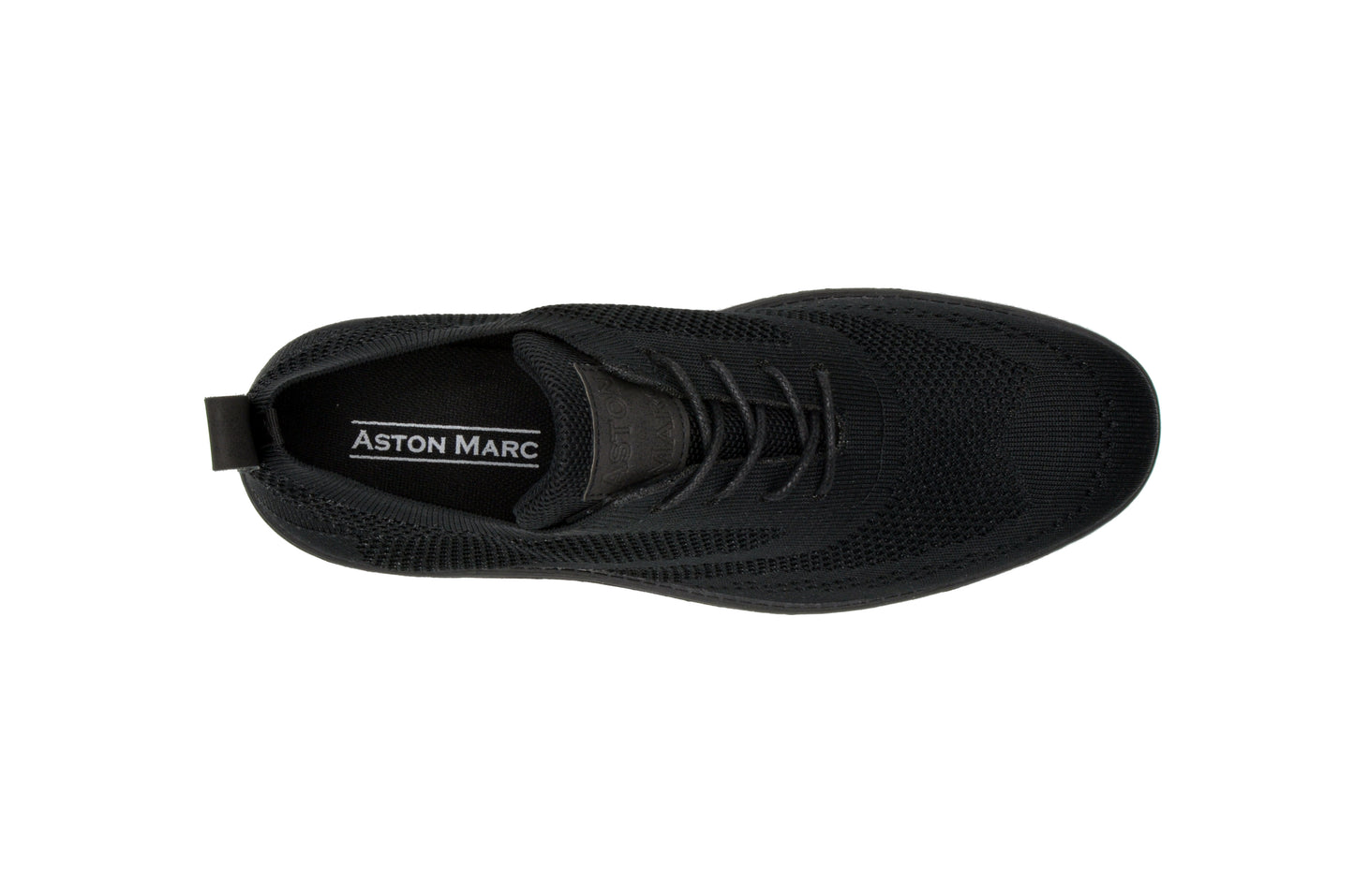Knit Clapton Wingtip Oxford Shoes - Black-Black