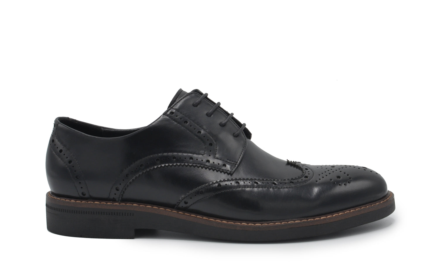 Monaco Wingtip Dress Shoes - Black