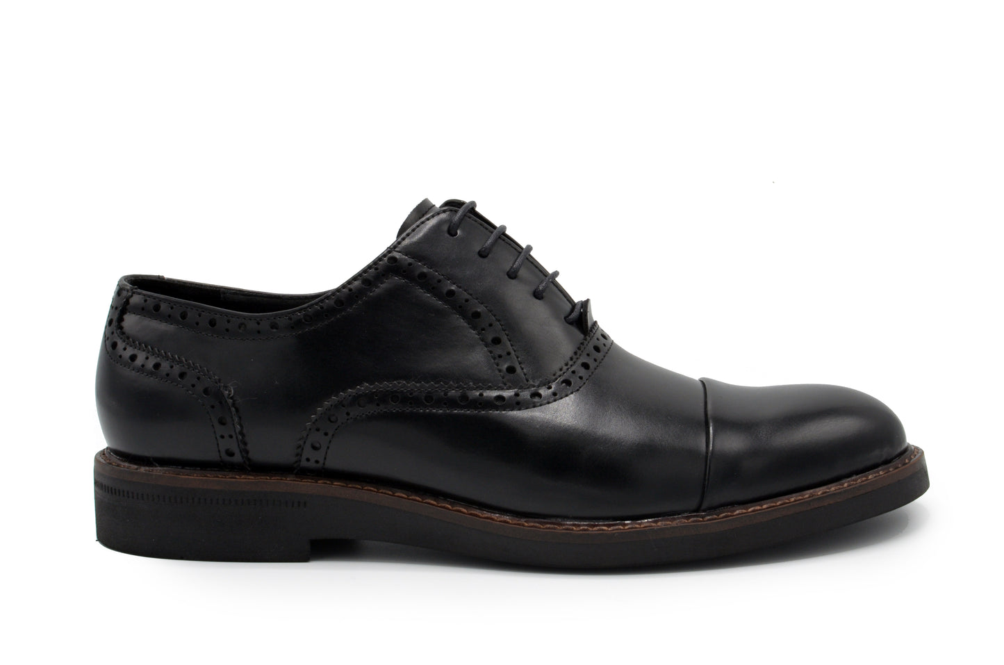 Monaco Cap Toe Dress Shoes - Black